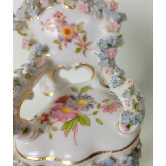 Vtg Walt Disney World Rauenstein‎ Porcelain Chair  Applied Flowers Germany - Picture 4 of 13